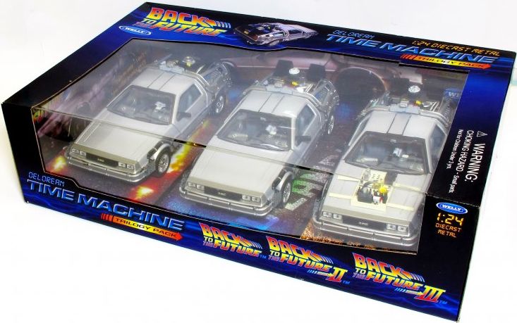Back to the Future Trilogy set Delorean 3pc Set - John Ayrey Die Casts